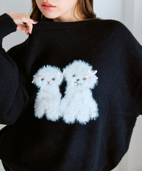 OLIVE des OLIVE（オリーブデオリーブ）の「アソートジャガードニット（ニット/セーター・レディース・チャコールグレー/ピンク/アイボリー/ブラック・FREE）」の20枚目の写真