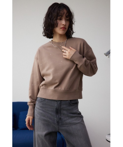 セール】ラインストーンウラケトップス（スウェット）｜AZUL BY MOUSSY