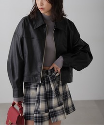 FREE'S MART | ◇合皮ジップアップブルゾン(ブルゾン)