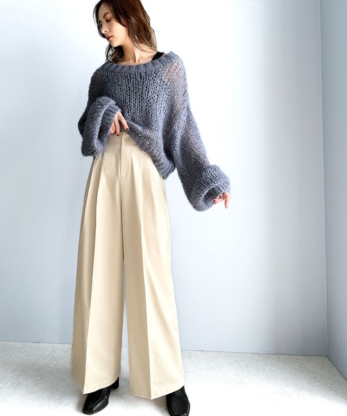 classicalelf(クラシカルエルフ)の「上品なデザインと履き心地。タック使いワイドシルエットハイウエストスラックス(スラックス・レディース・ベージュ/ホワイト系/ブラック・LARGE/SMALL/X-LARGE/MEDIUM)」の12枚目の写真