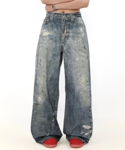 street washed ink stained denim（デニムパンツ）｜gem（ジェム）