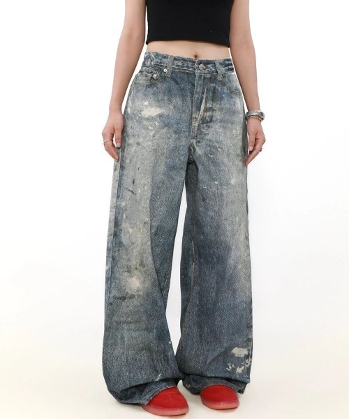 street washed ink stained denim（デニムパンツ）｜gem（ジェム） wif.tv