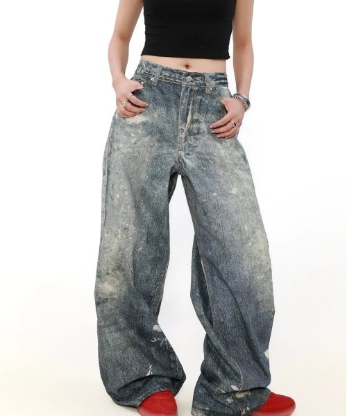 street washed ink stained denim（デニムパンツ）｜gem（ジェム） wif.tv