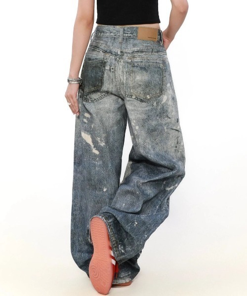 street washed ink stained denim（デニムパンツ）｜gem（ジェム） wif.tv