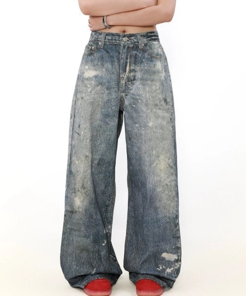 street washed ink stained denim（デニムパンツ）｜gem（ジェム） wif.tv