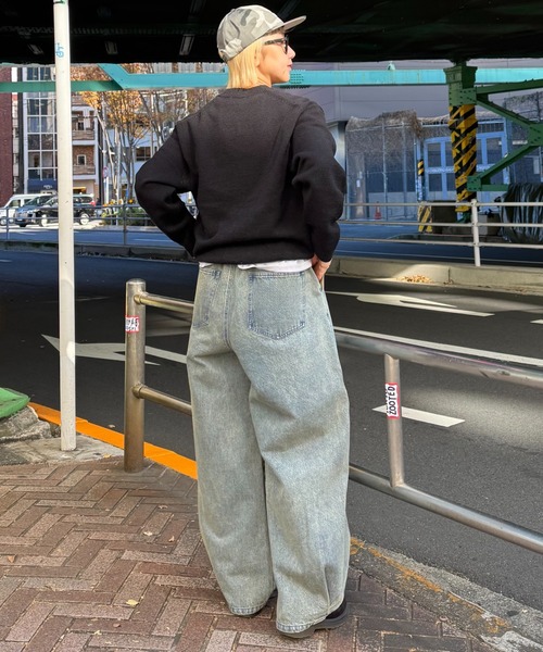 CIAOPANIC TYPY（チャオパニックティピー）の「【UNISEX】ダメージデニムカーブパンツ（デニムパンツ・メンズ・ブルー/ネイビー/ブラック・MEDIUM/LARGE）」の20枚目の写真