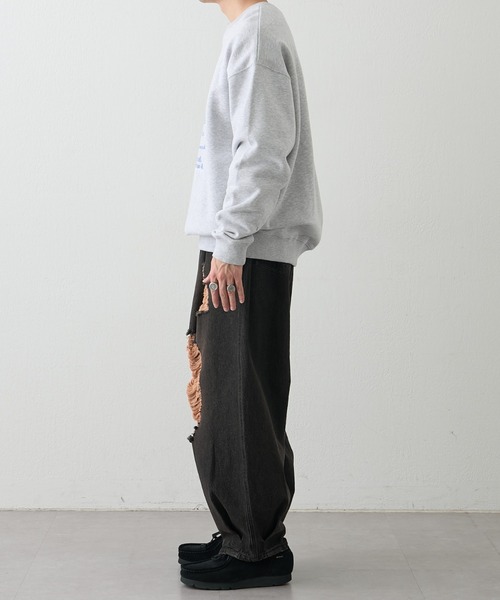 CIAOPANIC TYPY（チャオパニックティピー）の「【UNISEX】ダメージデニムカーブパンツ（デニムパンツ・メンズ・ブルー/ネイビー/ブラック・MEDIUM/LARGE）」の5枚目の写真