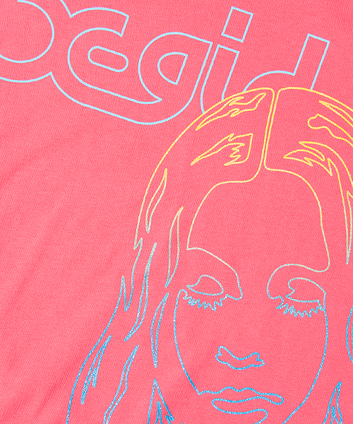 X-girl（エックスガール）の「FACE S/S BIG TEE（Tシャツ/カットソー・レディース・ホワイト/ブラック/ピンク/ネイビー・ONE SIZE）」の8枚目の写真