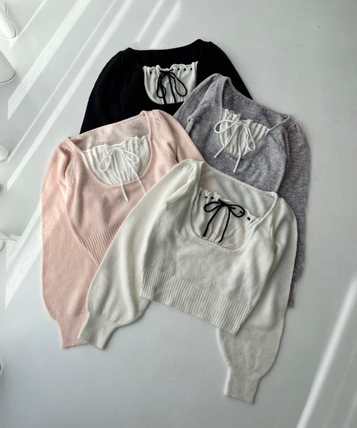 セール】レイヤードドッキングニット（ニット/セーター）｜one after