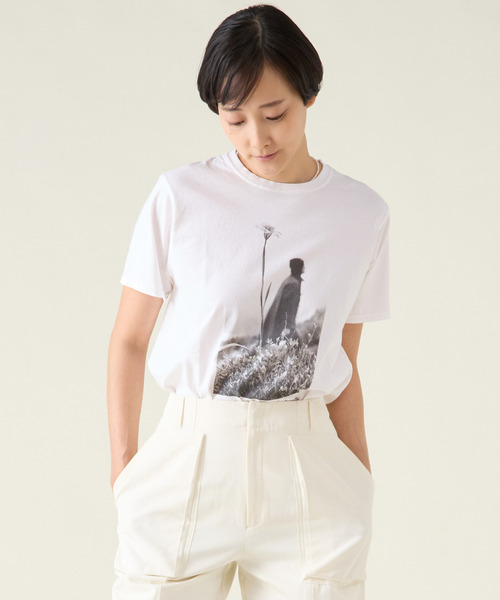 martinique(マルティニーク)の「《別注》【COUTURE D`ADAM /クチュールドアダム 】Sam Haskins/ FlowerTee(Tシャツ/カットソー・レディース・ホワイト・38/40)」の1枚目の写真