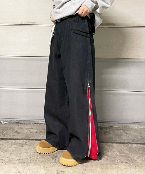 sedacle(セダクル)の「ザイドファスナードッキングデニム(デニムパンツ・メンズ・ブルー/ブラック・LARGE/MEDIUM/SMALL)」の2枚目の写真