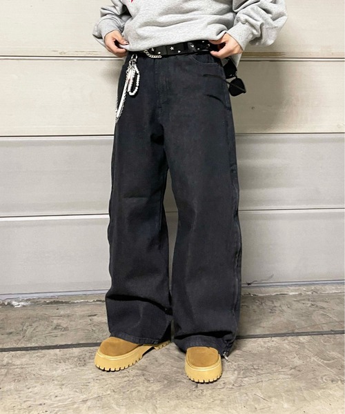 sedacle(セダクル)の「ザイドファスナードッキングデニム(デニムパンツ・メンズ・ブルー/ブラック・LARGE/MEDIUM/SMALL)」の3枚目の写真
