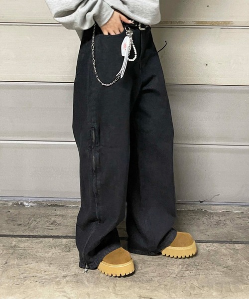 sedacle(セダクル)の「ザイドファスナードッキングデニム(デニムパンツ・メンズ・ブルー/ブラック・LARGE/MEDIUM/SMALL)」の5枚目の写真