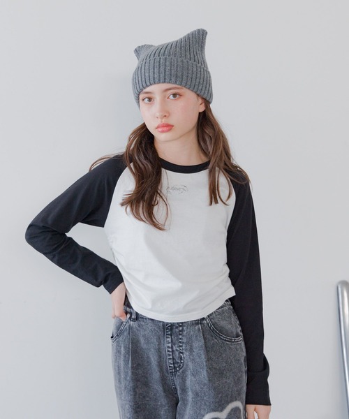 GLOBAL WORK(グローバルワーク)の「ヘビロッTEEチビ長袖/311633(Tシャツ/カットソー・キッズ・ホワイト系8/ホワイト系5/ピンク・140cm/130cm/150cm/160cm)」の1枚目の写真