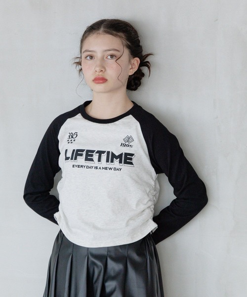 GLOBAL WORK(グローバルワーク)の「ヘビロッTEEチビ長袖/311633(Tシャツ/カットソー・キッズ・ホワイト系8/ホワイト系5/ピンク・140cm/130cm/150cm/160cm)」の2枚目の写真