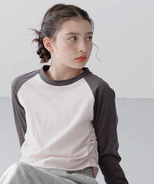 GLOBAL WORK(グローバルワーク)の「ヘビロッTEEチビ長袖/311633(Tシャツ/カットソー・キッズ・ホワイト系8/ホワイト系5/ピンク・140cm/130cm/150cm/160cm)」の3枚目の写真