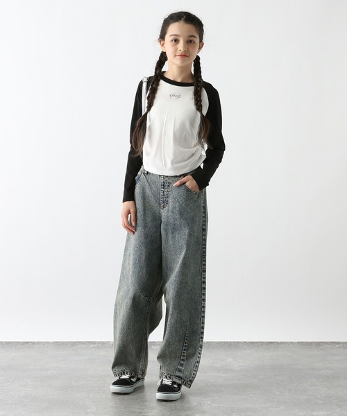 GLOBAL WORK(グローバルワーク)の「ヘビロッTEEチビ長袖/311633(Tシャツ/カットソー・キッズ・ホワイト系8/ホワイト系5/ピンク・140cm/130cm/150cm/160cm)」の5枚目の写真