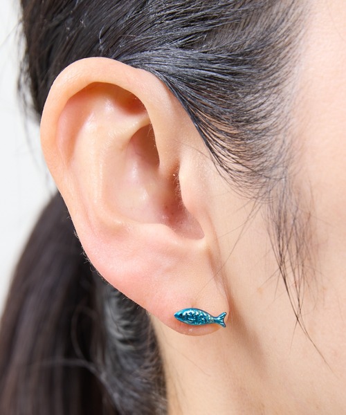 ハシビロコウピアス（ブルー） gargle ガーグル：アニマルシリーズ ハシビロコウ ピアス