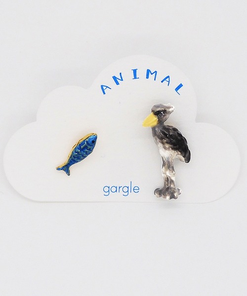 gargle（ガーグル）の「gargle ガーグル：アニマルシリーズ　ハシビロコウ　ピアス（ピアス（両耳用）・レディース・グレー・FREE）」の7枚目の写真
