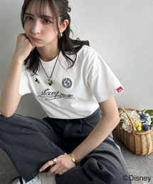 大人女子必見! 綿100%「ディズニー」サイン風刺繍Tシャツ(半袖)