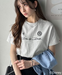 大人女子必見! 綿100%「ディズニー」サイン風刺繍Tシャツ(半袖)