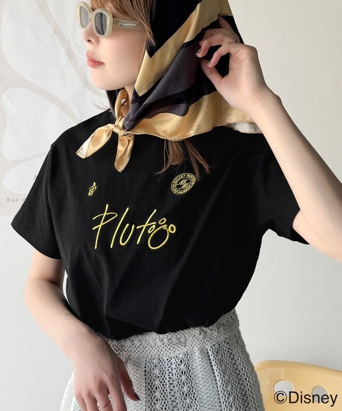 セール】大人女子必見！ 綿100％「ディズニー」サイン風刺繍Tシャツ