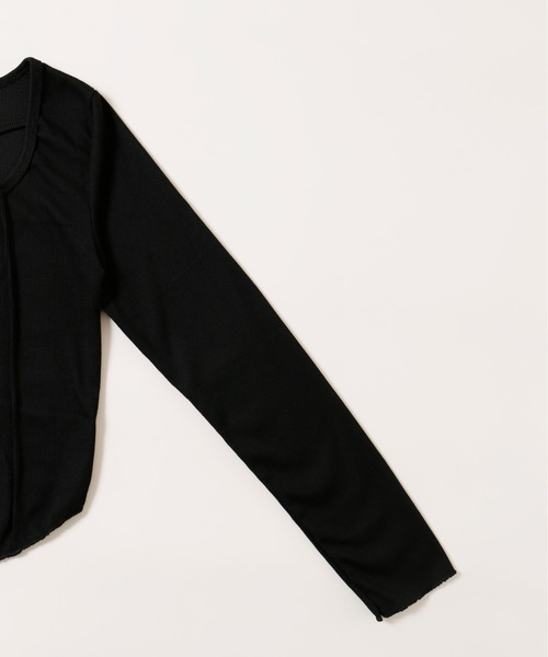 PHILLY（フィリー）の「【PHILLY】クロスデザインフェイクカーデトップス（Tシャツ/カットソー・レディース・ブラック/グレー/ホワイト・FREE）」の9枚目の写真