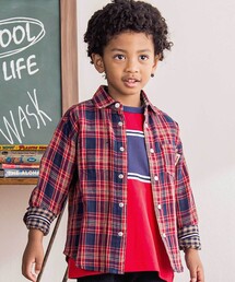 WASK | チェック柄リバーシブルガーゼシャツ(100~160cm)(シャツ/ブラウス)