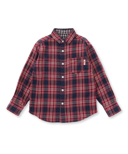 WASK（ワスク）の「チェック柄リバーシブルガーゼシャツ(100~160cm)（シャツ/ブラウス・キッズ・ネイビー・140cm/150cm/160cm/120cm/130cm）」の10枚目の写真