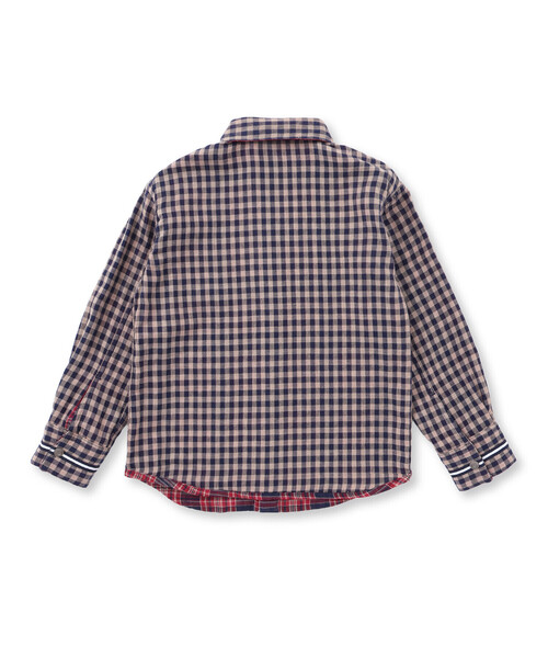 WASK（ワスク）の「チェック柄リバーシブルガーゼシャツ(100~160cm)（シャツ/ブラウス・キッズ・ネイビー・140cm/150cm/160cm/120cm/130cm）」の13枚目の写真