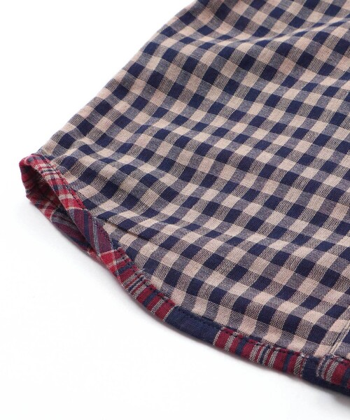 WASK（ワスク）の「チェック柄リバーシブルガーゼシャツ(100~160cm)（シャツ/ブラウス・キッズ・ネイビー・140cm/150cm/160cm/120cm/130cm）」の22枚目の写真