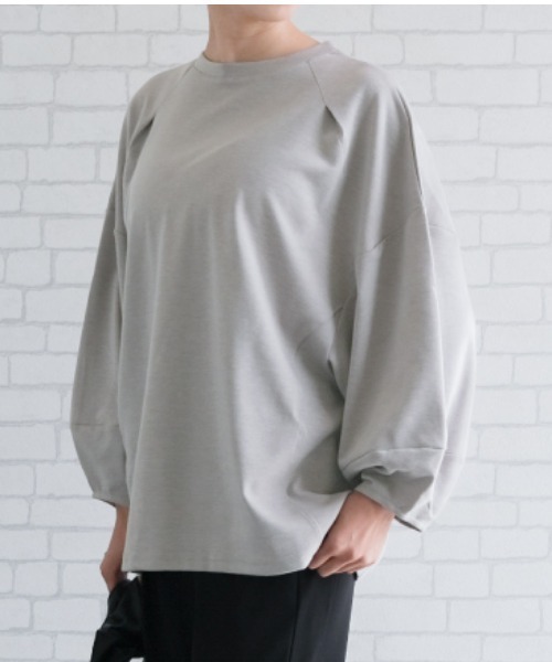 aquagarage（アクアガレージ）の「バルーン袖カットソー（Tシャツ/カットソー・レディース・ブラック/グレー/ネイビー/ホワイト/ライトグリーン・FREE）」の3枚目の写真