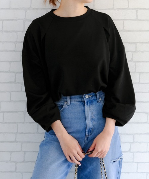 aquagarage（アクアガレージ）の「バルーン袖カットソー（Tシャツ/カットソー・レディース・ブラック/グレー/ネイビー/ホワイト/ライトグリーン・FREE）」の11枚目の写真