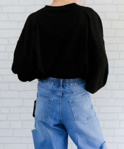 aquagarage（アクアガレージ）の「バルーン袖カットソー（Tシャツ/カットソー・レディース・ブラック/グレー/ネイビー/ホワイト/ライトグリーン・FREE）」の12枚目の写真