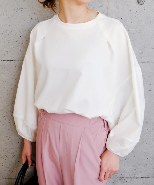 aquagarage（アクアガレージ）の「バルーン袖カットソー（Tシャツ/カットソー・レディース・ブラック/グレー/ネイビー/ホワイト/ライトグリーン・FREE）」の14枚目の写真