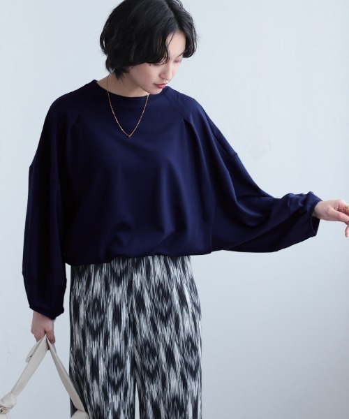 aquagarage（アクアガレージ）の「バルーン袖カットソー（Tシャツ/カットソー・レディース・ブラック/グレー/ネイビー/ホワイト/ライトグリーン・FREE）」の9枚目の写真