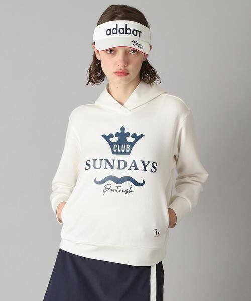 adabat（アダバット）の「【新レーベル ADABAT NAVY】ライトダンボールフーディー（パーカー・レディース・グレー/ホワイト系/ネイビー・42/40/38）」の4枚目の写真