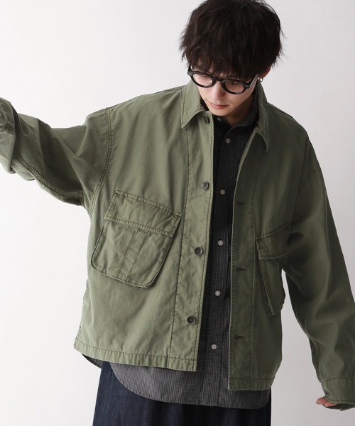 RAGEBLUE(レイジブルー)の「ヴィンテージライク/ミリタリーファティーグショートジャケット(ミリタリージャケット・メンズ・ブラック/カーキ・MEDIUM/LARGE)」の8枚目の写真