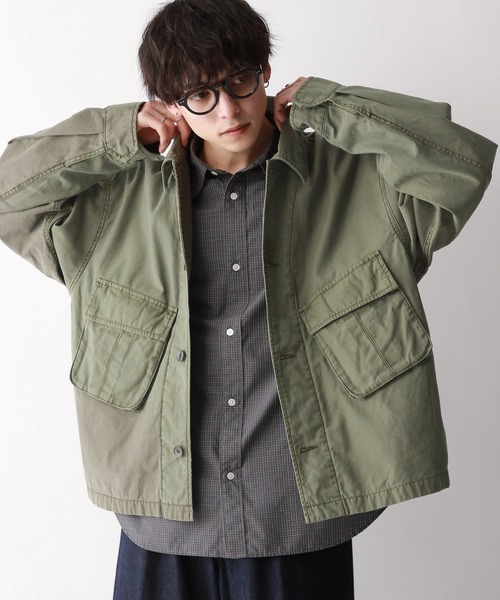 RAGEBLUE(レイジブルー)の「ヴィンテージライク/ミリタリーファティーグショートジャケット(ミリタリージャケット・メンズ・ブラック/カーキ・MEDIUM/LARGE)」の9枚目の写真