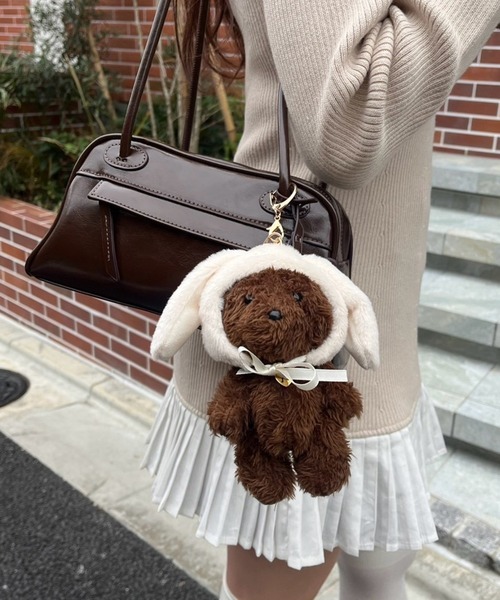 one after another NICE CLAUP（ワンアフターアナザーナイスクラップ）の「うさ耳クマぬいぐるみチャーム（チャーム・レディース・アイボリー/ブラウン・FREE）」の12枚目の写真