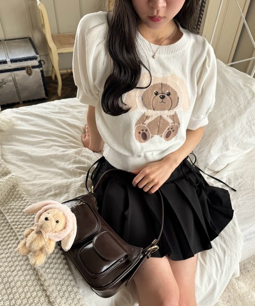 one after another NICE CLAUP（ワンアフターアナザーナイスクラップ）の「うさ耳クマぬいぐるみチャーム（チャーム・レディース・アイボリー/ブラウン・FREE）」の7枚目の写真