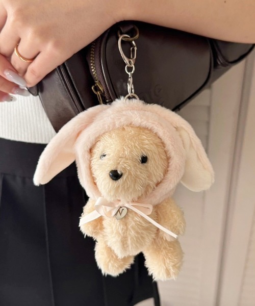 one after another NICE CLAUP（ワンアフターアナザーナイスクラップ）の「うさ耳クマぬいぐるみチャーム（チャーム・レディース・アイボリー/ブラウン・FREE）」の3枚目の写真