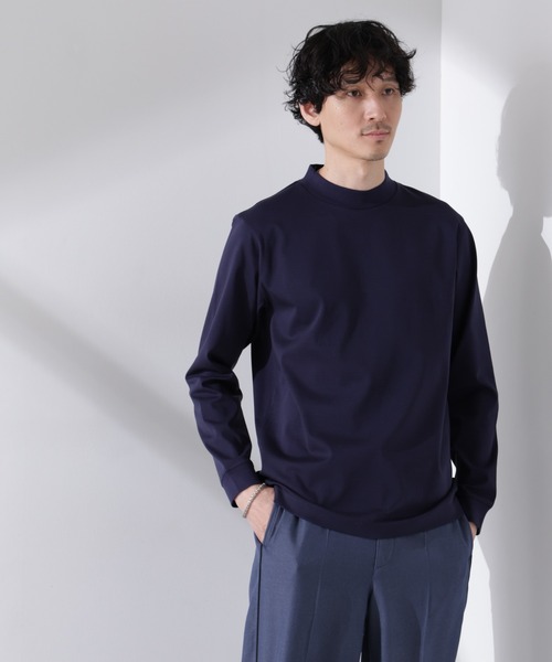 NANO universe(ナノユニバース)の「アンチスメルモックネックTシャツ 長袖(Tシャツ/カットソー・メンズ・ホワイト/ベージュ/ネイビー/ブラック・S/M/L/XL)」の4枚目の写真