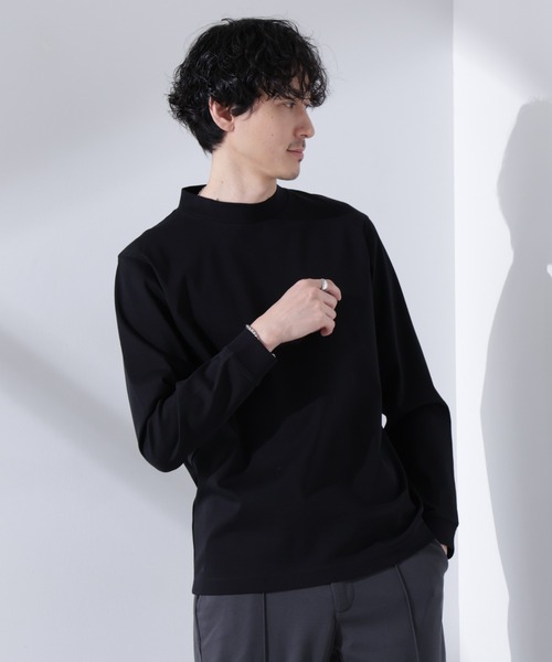 NANO universe(ナノユニバース)の「アンチスメルモックネックTシャツ 長袖(Tシャツ/カットソー・メンズ・ホワイト/ベージュ/ネイビー/ブラック・S/M/L/XL)」の3枚目の写真