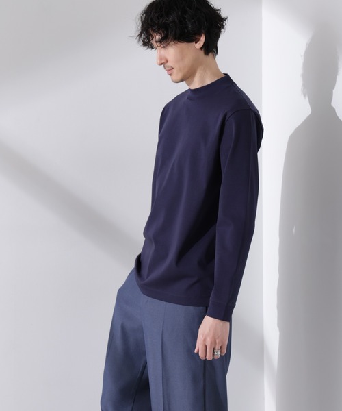 NANO universe(ナノユニバース)の「アンチスメルモックネックTシャツ 長袖(Tシャツ/カットソー・メンズ・ホワイト/ベージュ/ネイビー/ブラック・S/M/L/XL)」の21枚目の写真
