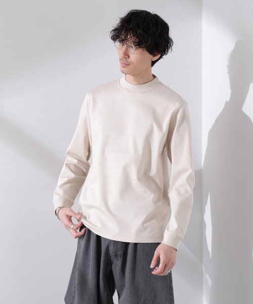 NANO universe(ナノユニバース)の「アンチスメルモックネックTシャツ 長袖(Tシャツ/カットソー・メンズ・ホワイト/ベージュ/ネイビー/ブラック・S/M/L/XL)」の13枚目の写真