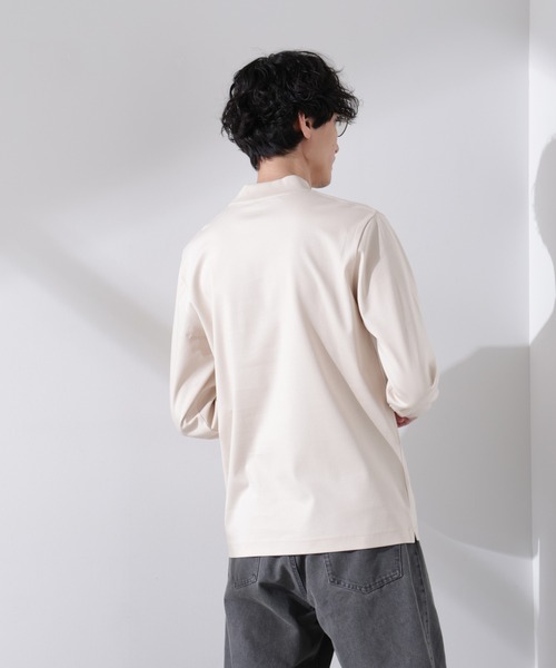 NANO universe(ナノユニバース)の「アンチスメルモックネックTシャツ 長袖(Tシャツ/カットソー・メンズ・ホワイト/ベージュ/ネイビー/ブラック・S/M/L/XL)」の16枚目の写真