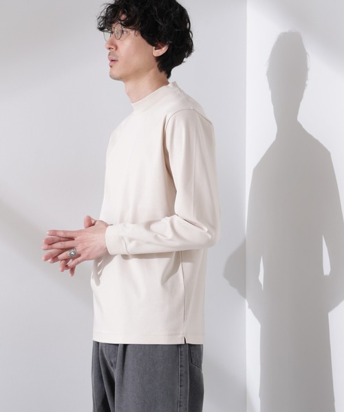 NANO universe(ナノユニバース)の「アンチスメルモックネックTシャツ 長袖(Tシャツ/カットソー・メンズ・ホワイト/ベージュ/ネイビー/ブラック・S/M/L/XL)」の15枚目の写真