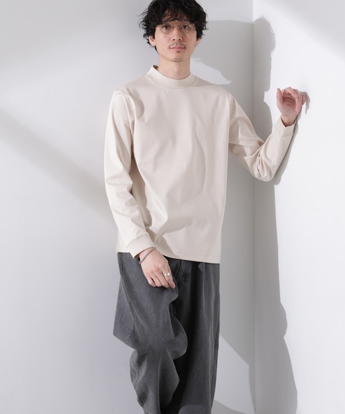 NANO universe(ナノユニバース)の「アンチスメルモックネックTシャツ 長袖(Tシャツ/カットソー・メンズ・ホワイト/ベージュ/ネイビー/ブラック・S/M/L/XL)」の14枚目の写真