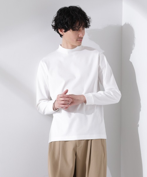 NANO universe(ナノユニバース)の「アンチスメルモックネックTシャツ 長袖(Tシャツ/カットソー・メンズ・ホワイト/ベージュ/ネイビー/ブラック・S/M/L/XL)」の6枚目の写真